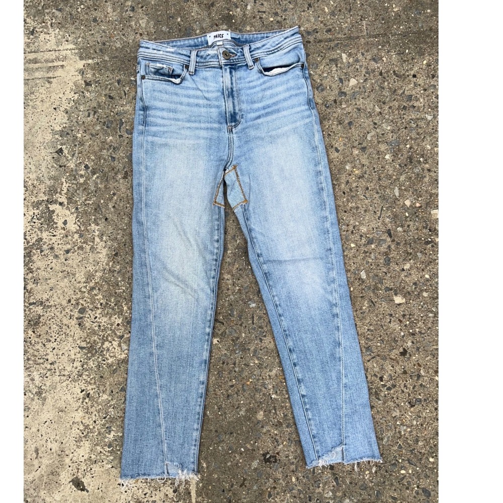 PAIGE Hoxton Slim Crop Light Wash Blue Jeans Womens 28 Carlotta